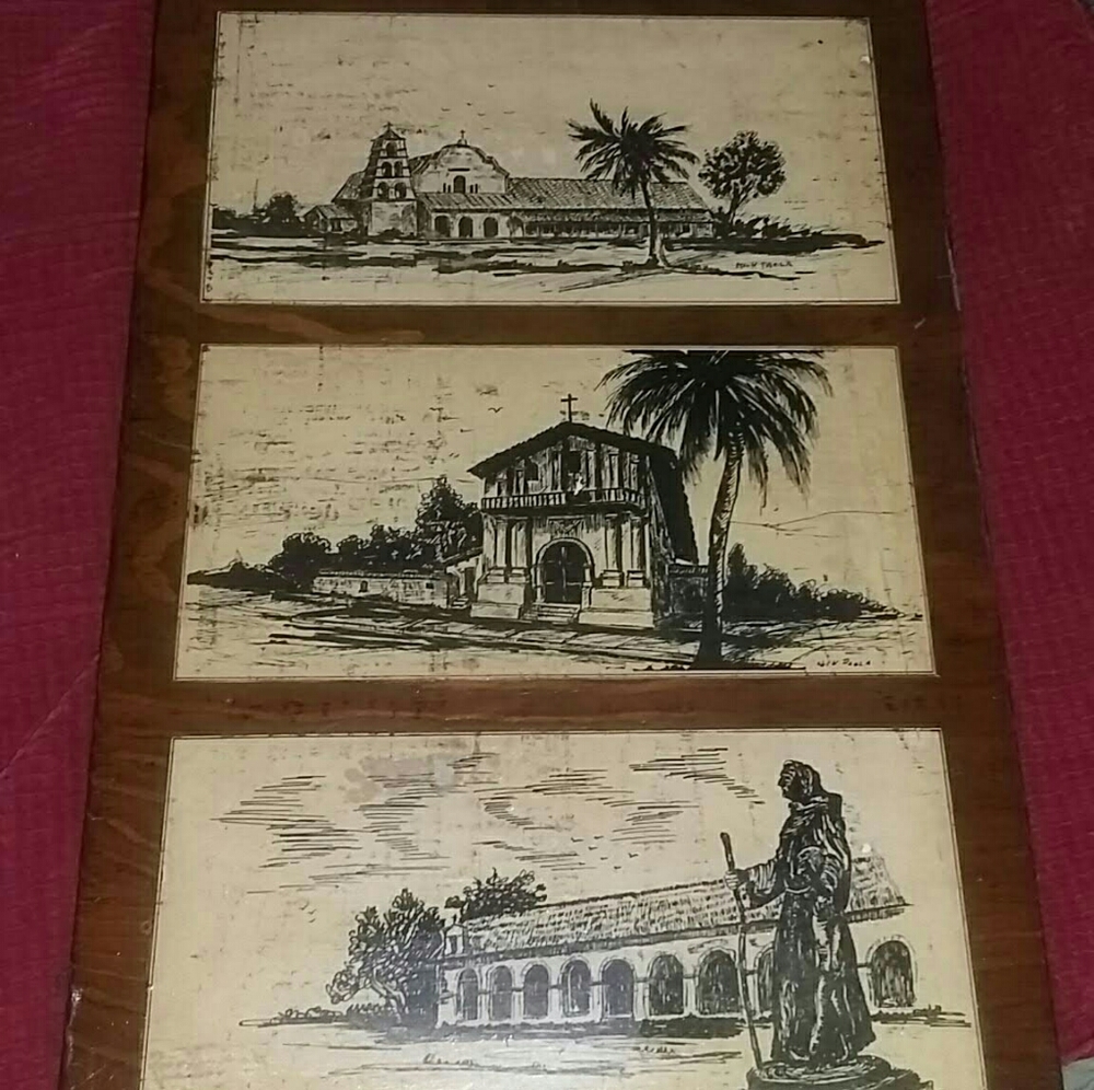 vintage wooden laminated autographed picture